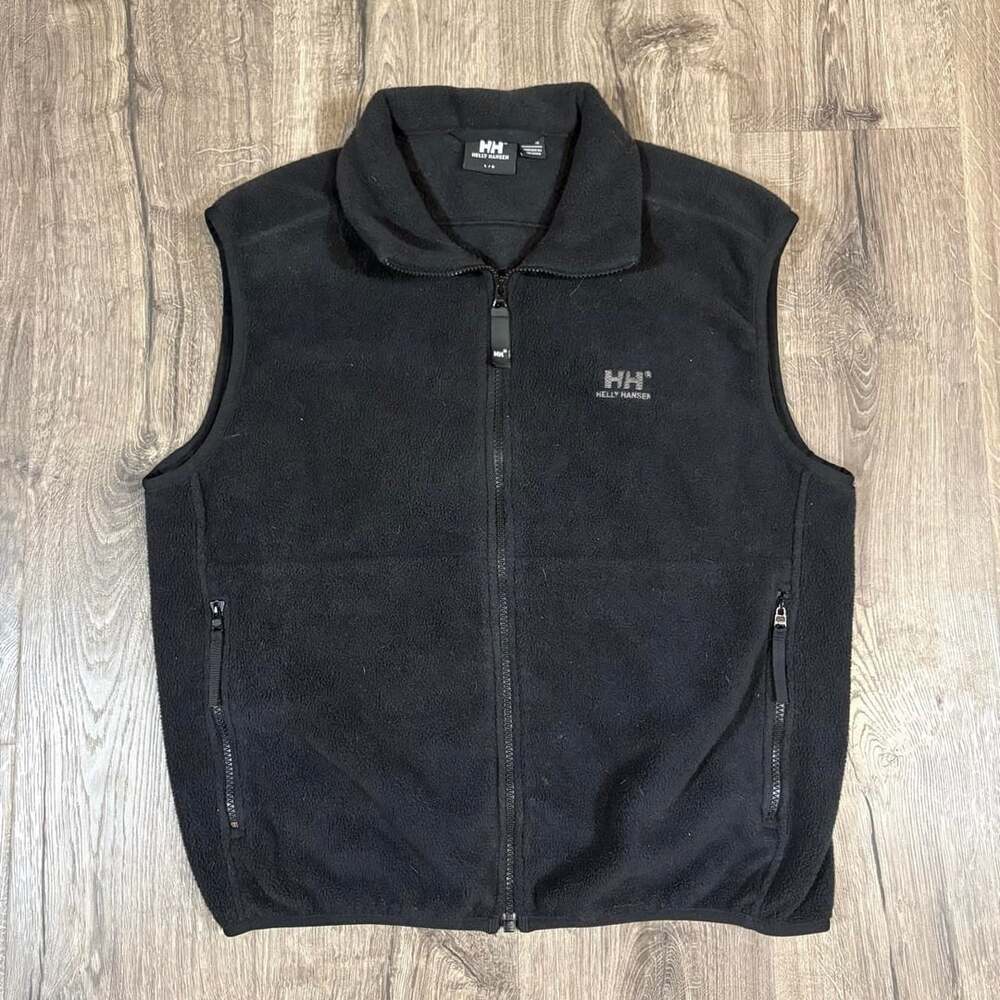 Helly Hansen Fleece Vest L/G Black Full Zip Outdoor Outerwear